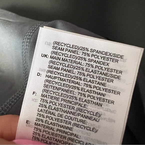 Adidas Leggings Women Small Runnings Soft Gray Black Color Block High Rise W - Picture 9 of 11